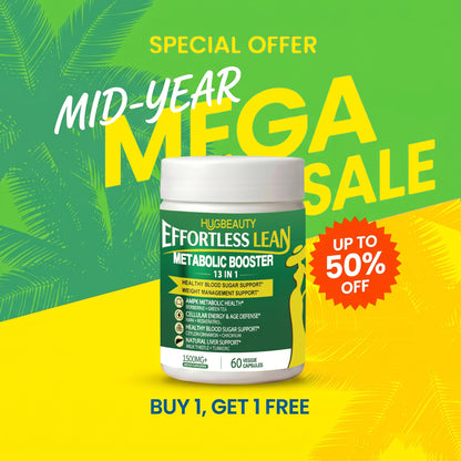 HUGBEAUTY® Botanical Metabolic Booster [Effortless Lean] Melts Stubborn Fat · Prevents Lipid Accumulation · Optimizes Skinny Microbiome · Lowers Cortisol · Balances Hormones · Deepens Sleep Recovery