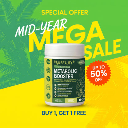 HUGBEAUTY® Botanical Metabolic Booster Effortless Lean | Melts Stubborn Fat · Prevents Lipid Accumulation · Optimizes Skinny Microbiome · Lowers Cortisol · Balances Hormones · Deepens Sleep Recovery