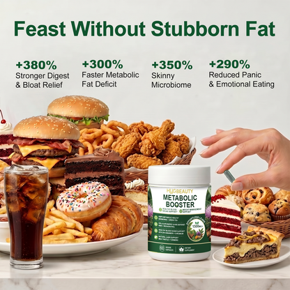HUGBEAUTY® Effortless Lean Botanical Metabolic Booster Melts Stubborn Fat · Prevents Lipid Accumulation · Optimizes Skinny Microbiome · Lowers Cortisol · Balances Hormones · Deepens Sleep Recovery