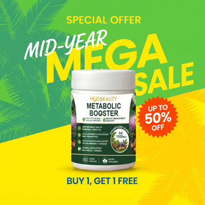 HUGBEAUTY® Effortless Lean Botanical Metabolic Booster Melts Stubborn Fat · Prevents Lipid Accumulation · Optimizes Skinny Microbiome · Lowers Cortisol · Balances Hormones · Deepens Sleep Recovery