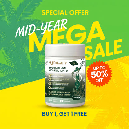 HUGBEAUTY® [Effortless Lean] Botanical Metabolic Booster | Melts Stubborn Fat · Prevents Lipid Accumulation · Optimizes Skinny Microbiome · Lowers Cortisol · Balances Hormones · Deepens Sleep Recovery