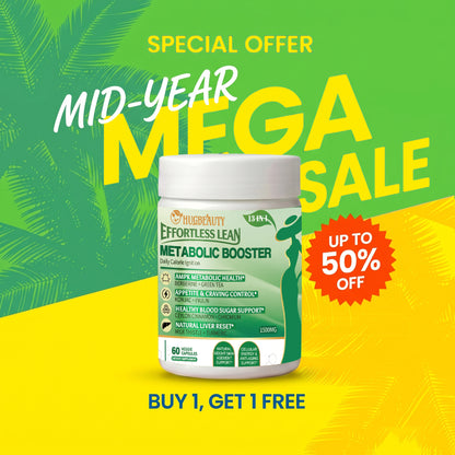 HUGBEAUTY® [Effortless Lean] Botanical Metabolic Booster Melts Stubborn Fat · Prevents Lipid Accumulation · Optimizes Skinny Microbiome · Lowers Cortisol · Balances Hormones · Deepens Sleep Recovery