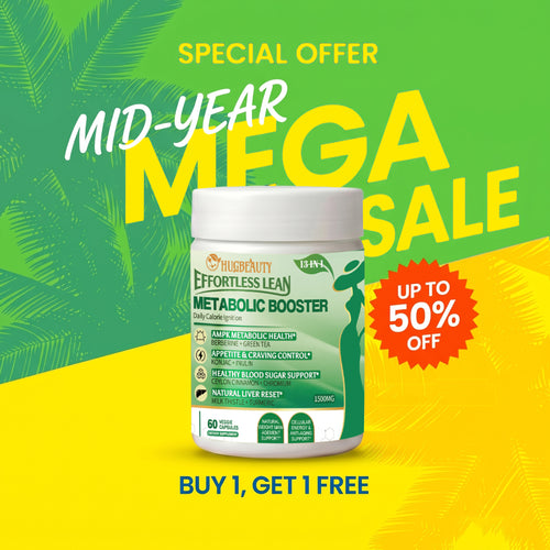 HUGBEAUTY® [Effortless Lean] Botanical Metabolic Booster Melts Stubborn Fat · Prevents Lipid Accumulation · Optimizes Skinny Microbiome · Lowers Cortisol · Balances Hormones · Deepens Sleep Recovery