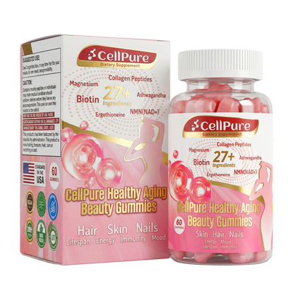 CellPure® NMN Boitin Collagen Peptide Beauty Gummies for Women | Cellular Energy & Anti-Aging Support