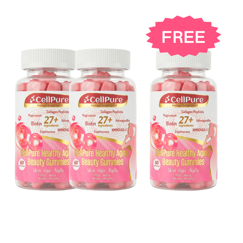 CellPure® NMN Boitin Collagen Peptide Beauty Gummies for Women | Cellular Energy & Anti-Aging Support