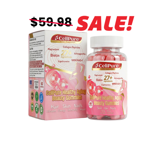 CellPure® NMN Boitin Collagen Peptide Beauty Gummies for Women | Cellular Energy & Anti-Aging Support